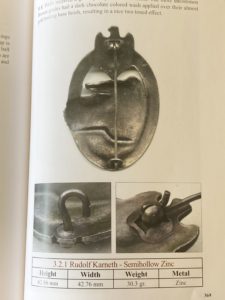 Backside and Details of Rudolph Karneth's German WWII Panzer Assault Badge book example