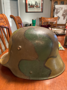 WW2 German camouflage helmet backside 4