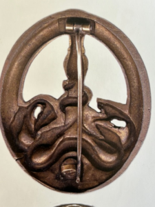 Backside of Juncker Type 2.1 Anti-Partisan Badge in silver